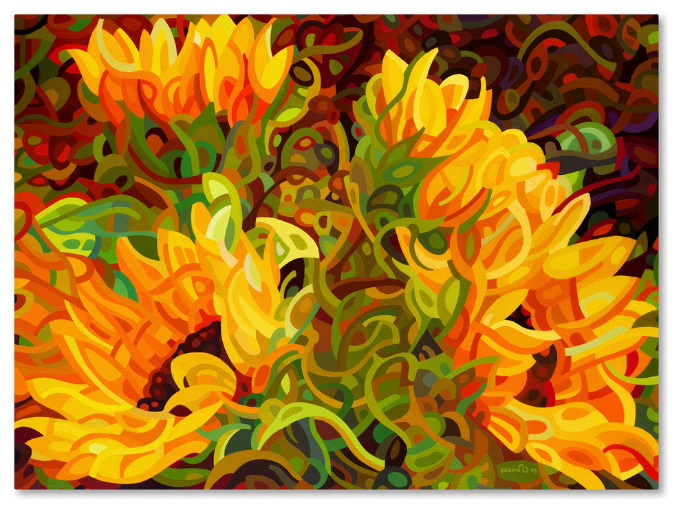 'Four Sunflowers' Canvas Art by Mandy Budan