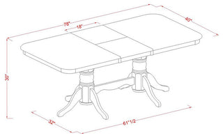 Napl5-Sbr-W, 5-Piece Dining Room Set Dining Table and 4 Dining Chairs
