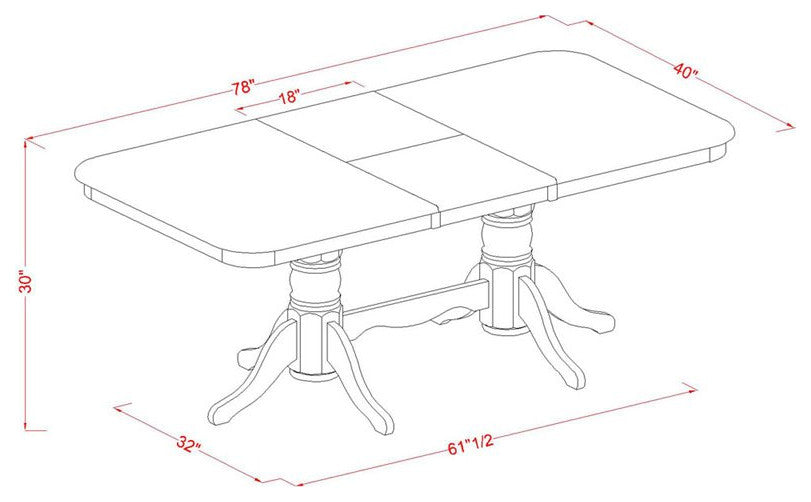 Napl5-Sbr-W, 5-Piece Dining Room Set Dining Table and 4 Dining Chairs