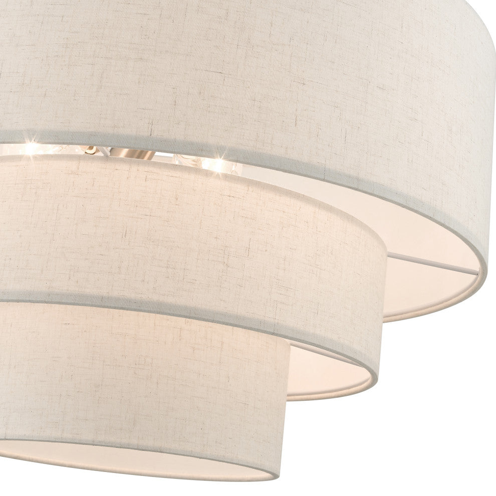 Livex Lighting Gladstone 4-Light Brushed Nickel Pendant Chandelier