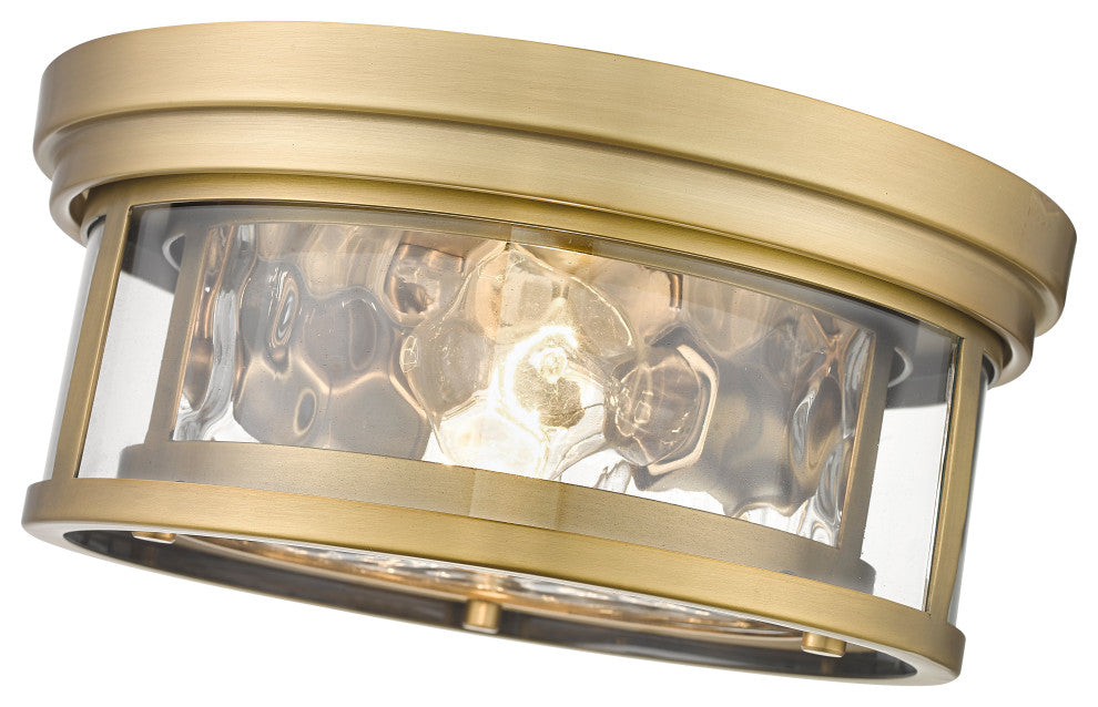 Zlite 493F2-RB 2-Light Flush Mount, Inner Clear Water & Outer Clear