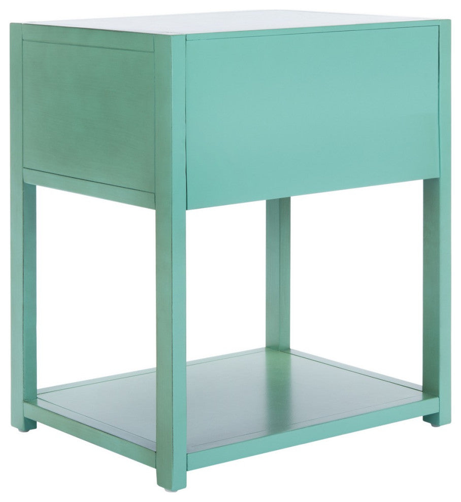 Safavieh Yudi 1 Drawer 1 Shelf Nightstand, Turquoise