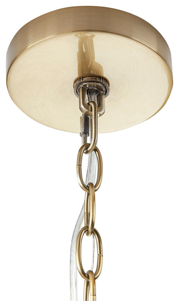 Hampton Hill 9-light Round Tiered Chandelier With Glass Shades, Antique Brass