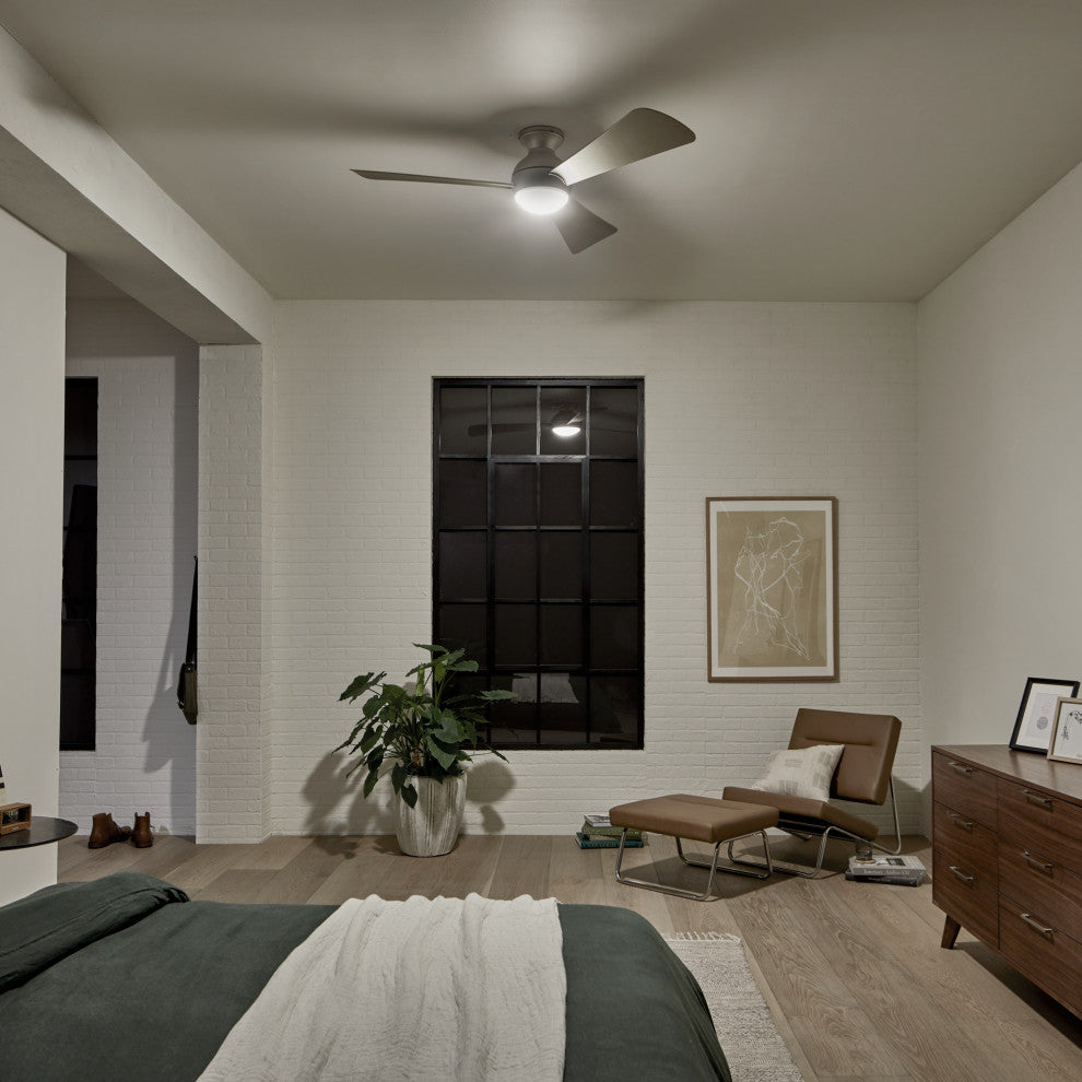 54" Sola Fan LED, Brushed Nickel/Silver Blade