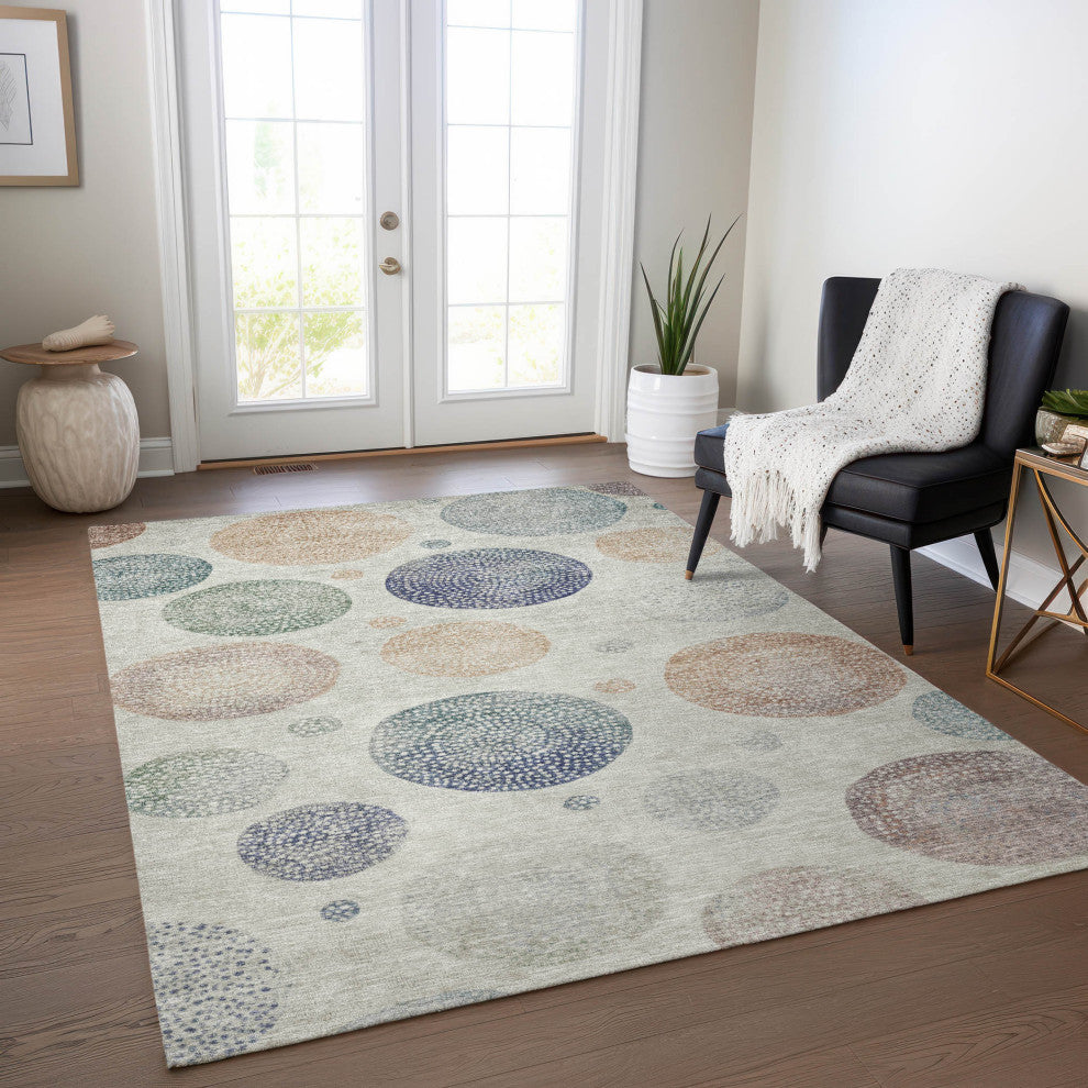 Machine Washable Indoor/Outdoor Chantille ACN1897 Beige 2'6" x 3'10" Rug