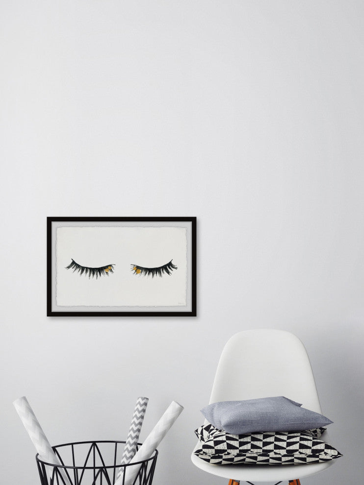 "Golden Lashes II" Framed Painting Print, 36"x24"