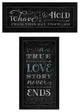 "Love Story" Collection By Mollie B., Printed Wall Art, Black Frame