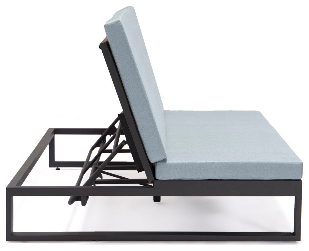 LeisureMod Chelsea Convertible 2-in-1 Sofa and Double Chaise Lounge, Light Gray
