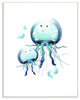 Cartoon Baby Jellyfish Family Ocean Animal, 12"x18"