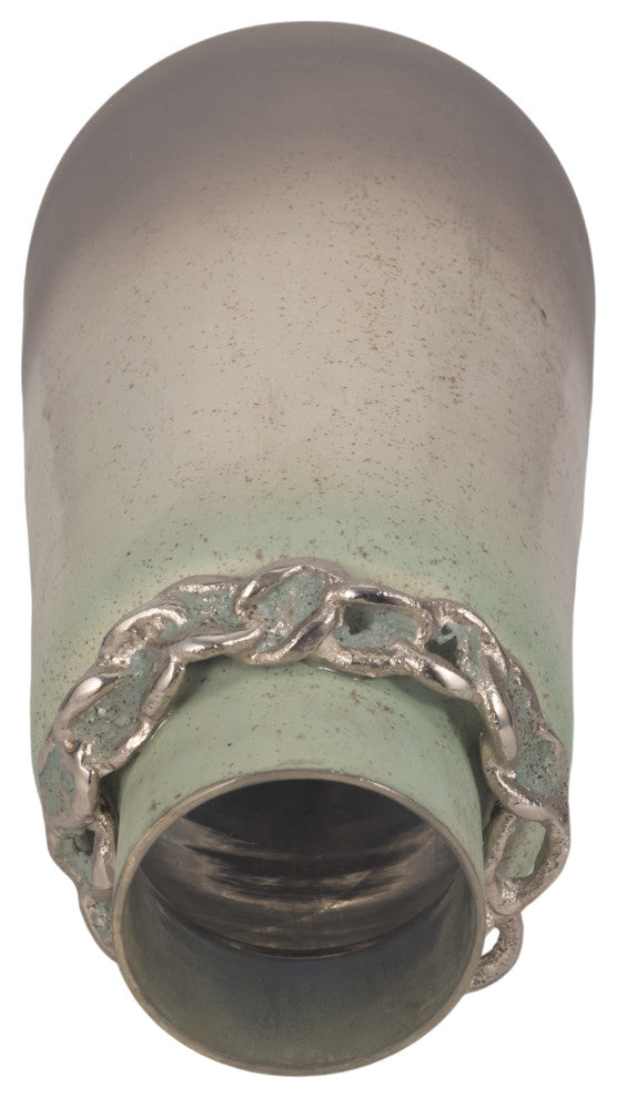 Glass, 17"H, Vase, Bracelet, Nickle, Aloe