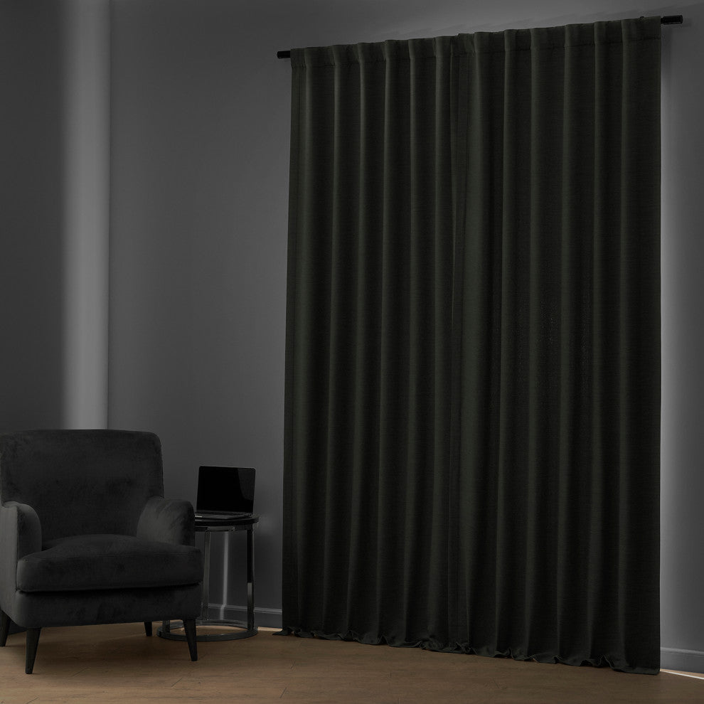 Bellino Blackout Room Darkening Curtain Single Panel, Smoked Truffle, 50"x96"