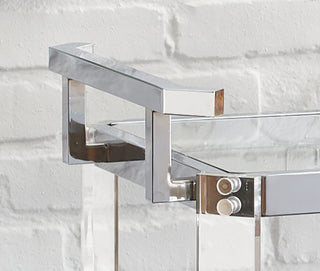Close-up of chrome bracket on white background (alternate_white_close).