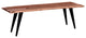 Benzara BM286508 Dining Bench, Live Edge Acacia Wood, Light Oak Brown, Black