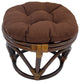 18" Round Spun Polyester Tufted Footstool Cushion, Cocoa