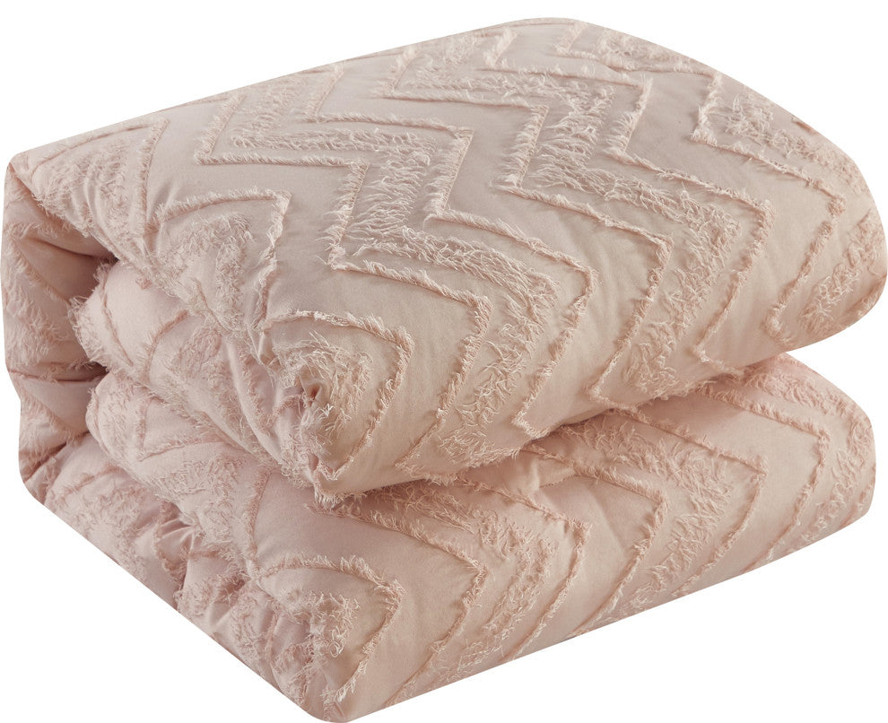 Farisa 7 Piece Comforter Set, Blush, King