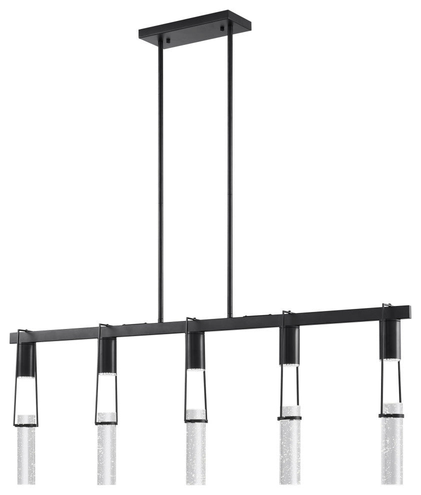 Harmony 5 Acrylic Dimmable LED Chandelier, Matte Black, Smart Dimmer Included