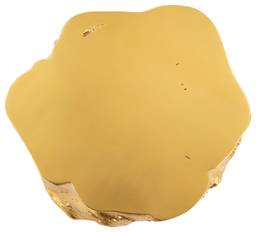 Log Coffee Table, Gold Leaf