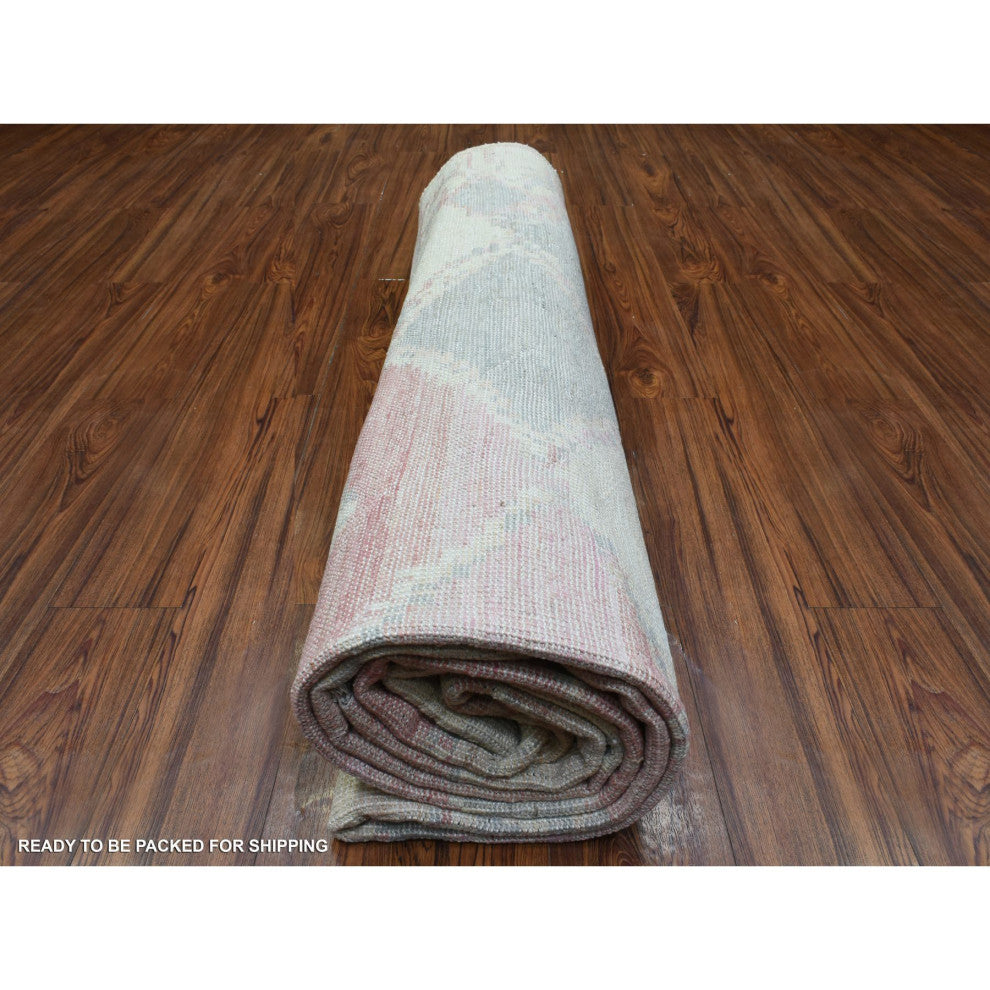 Pink, Soft Wool Hand Knotted, Boujaad Moroccan Berber Oriental Rug, 8'1"x11'7"