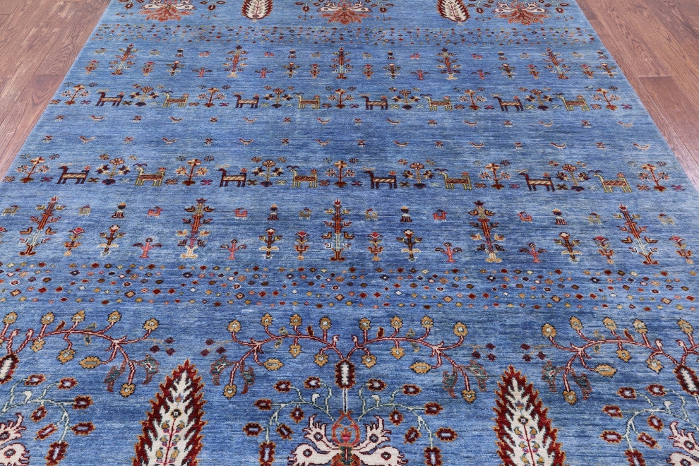 Tribal Persian Gabbeh Handmade Wool Rug 6' 11" X 9' 9" Q7610