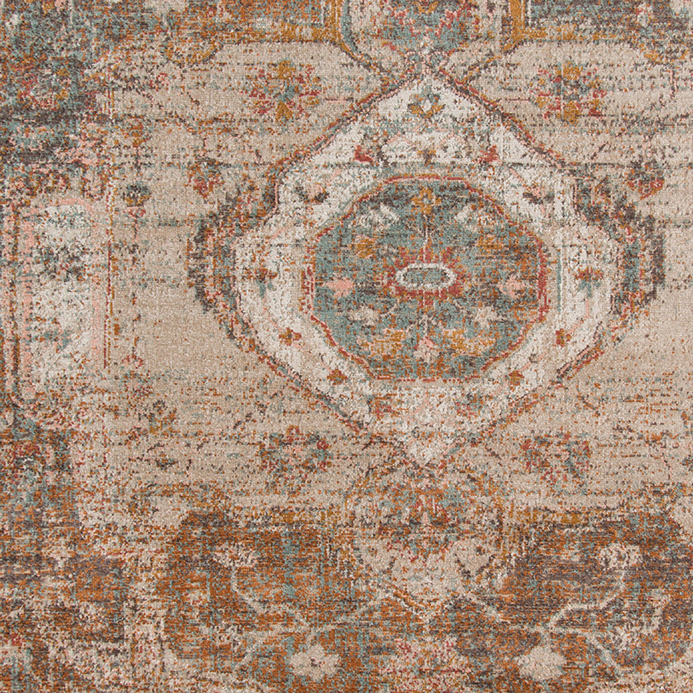 Eternal Lisbon Area Rug, Brown, 5'7" x 7'6", Medallion
