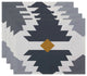 18"x14" Mesa, Geometric Print Placemat, Gray, Set of 4