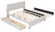 Gewnee Full Size Upholstered Platform Bed in Beige