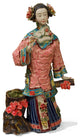 Chinese Porcelain Figurine, Lady with Autumn Maple Leaves