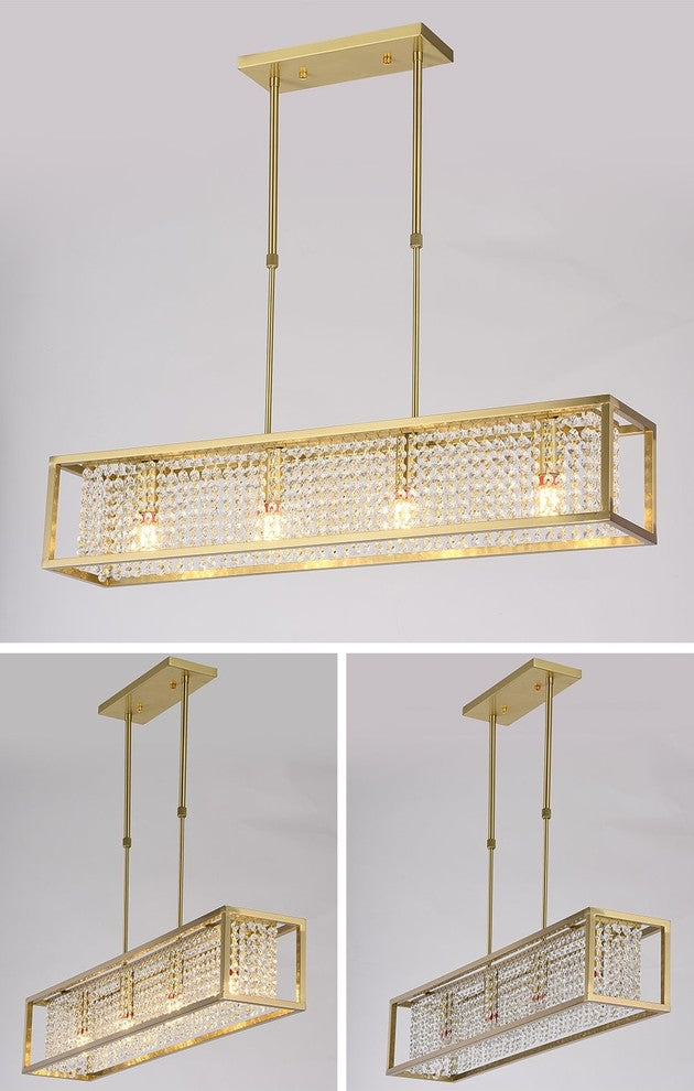 37" Modern LED Rectangle Kitchen Chandelier By Morsale