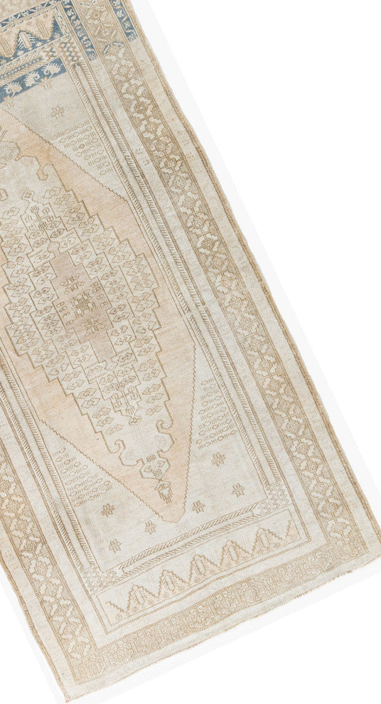 Vintage Beige Turkish Oushak Area Rug, 5'3x9'9
