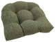 19" U-Shaped Micro Suede Tufted Dining Chair Cushion, Sage