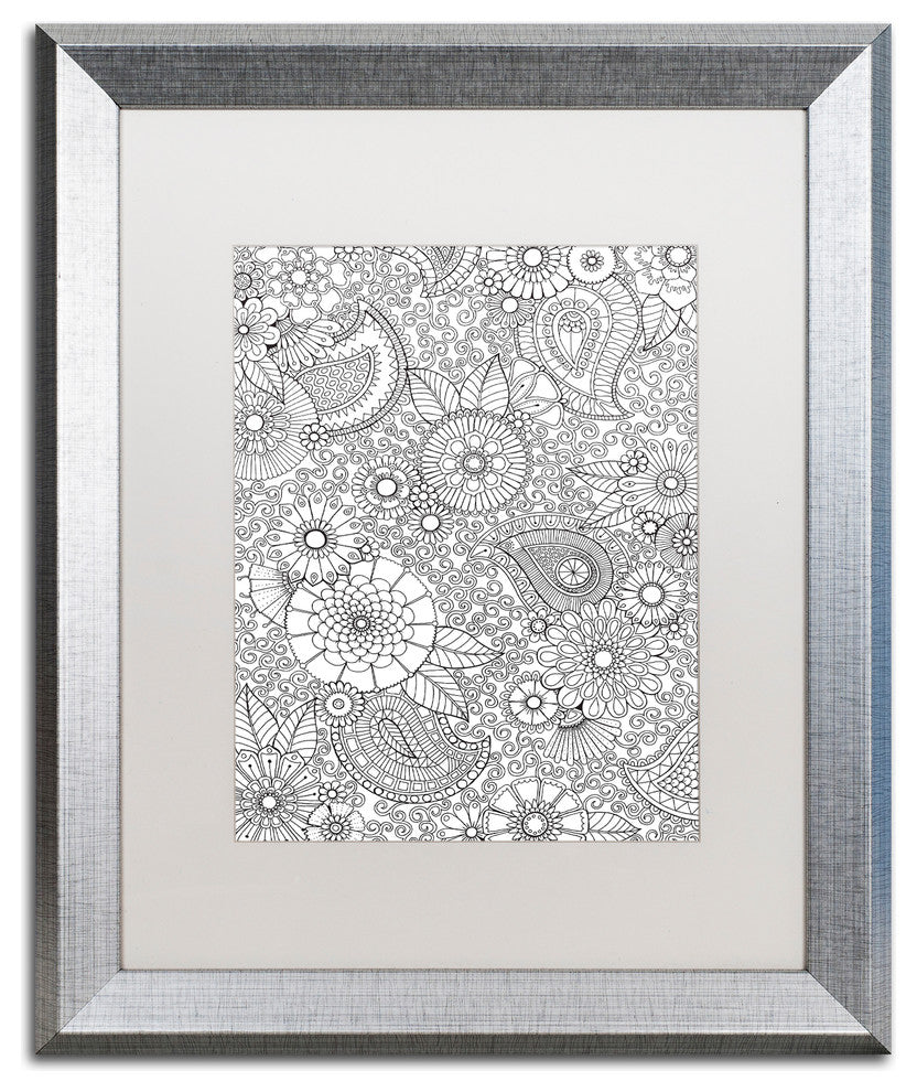 Hello Angel ''Paisley Floral'' Art, Silver Frame, White Mat, 20x16