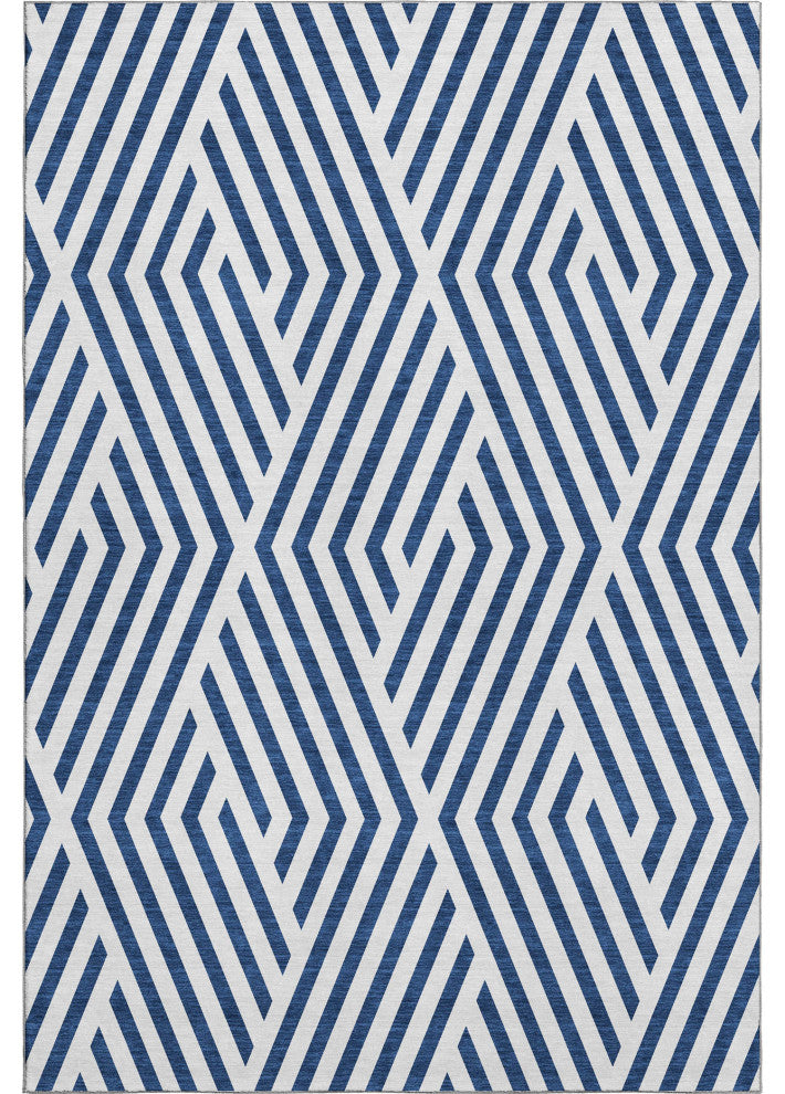 Premium Machine Washable Mayfield AMF550 Navy 3' x 5' Rug