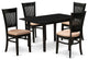 5-Pc Dinette Set 4 Dining Chairs, Butterfly Leaf Wood Dining Table, Black