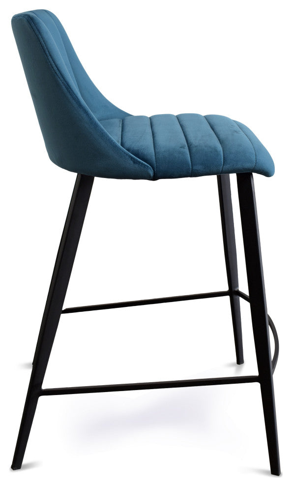 Archie Counter Stools, Blue Velvet, Set of 2