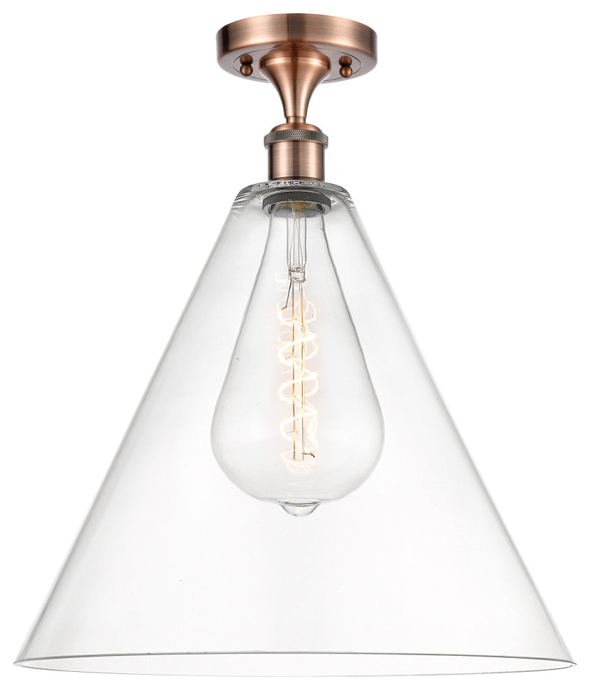 Innovations 516-1C-AC-GBC-162-LED 1 Light Semi-Flush Mount, Antique Copper