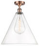 Innovations 516-1C-AC-GBC-162-LED 1 Light Semi-Flush Mount, Antique Copper