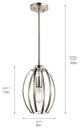 Kichler Tao 1 Light Pendant, Brushed Nickel
