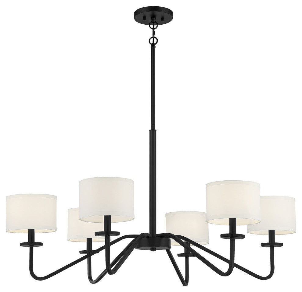 6-Light Chandelier, Matte Black