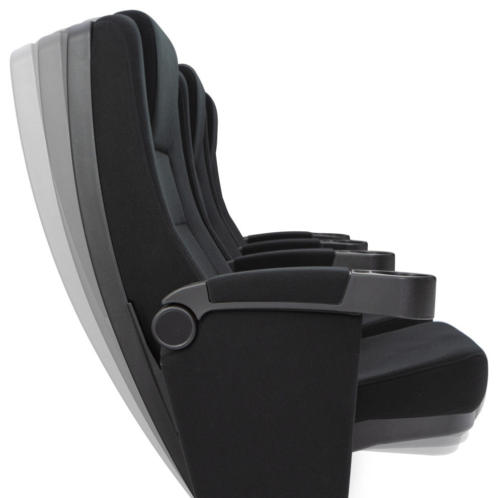 Seatcraft Zenith Movie Theater Seating, Black, Row of 5