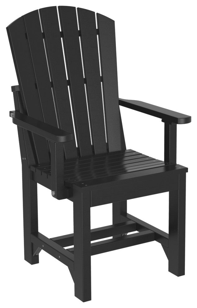 Set of 4 Poly Adirondack Dining Chairs, Black, Arm Chair, Dining Height