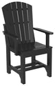 Set of 4 Poly Adirondack Dining Chairs, Black, Arm Chair, Dining Height