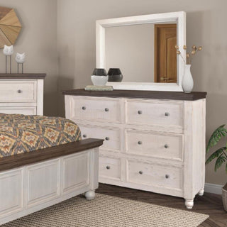 Rustic French 6 Drawer Double Dresser