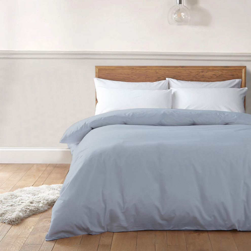 Organic Cotton Duvet Cover, Light Blue, Queen, 88"x92"
