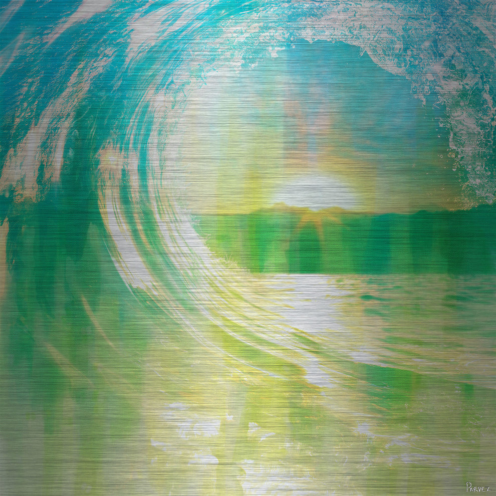 "Perfect Waves" UV Ink Print on Brushed  Aluminum, 32"x32"