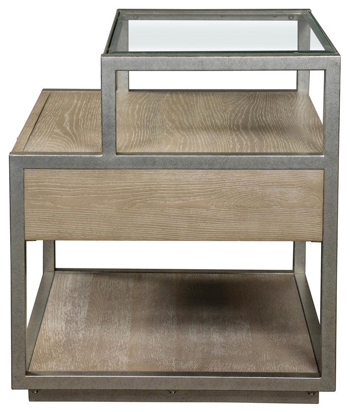 Riverside Furniture Sophie Refined Glam Wood Side Table in Natural
