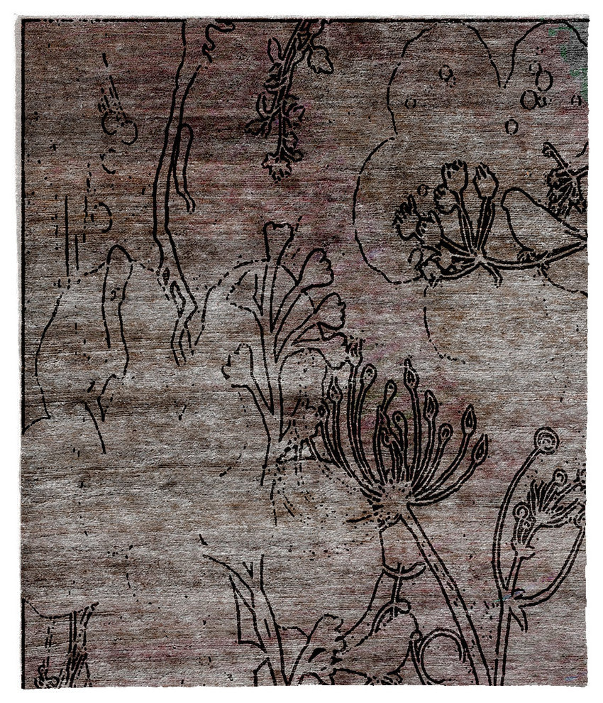 Watervale A Hand Knotted Tibetan Rug, 6' Square