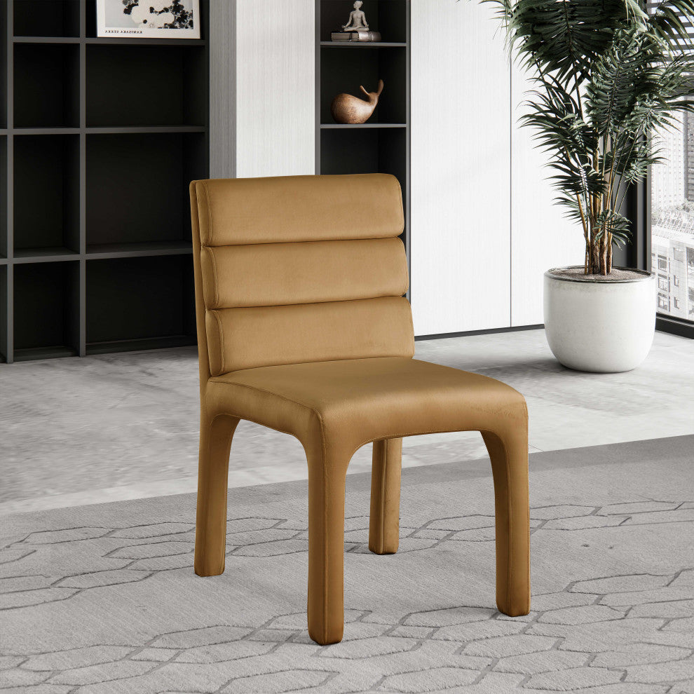 Kai Upholstered Dining Chair, Saddle, Velvet, Set of 2