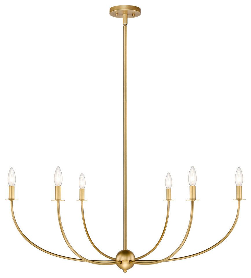 Z-Lite 3040-42 Shannon 6 Light 42"W Chandelier - Rubbed Brass