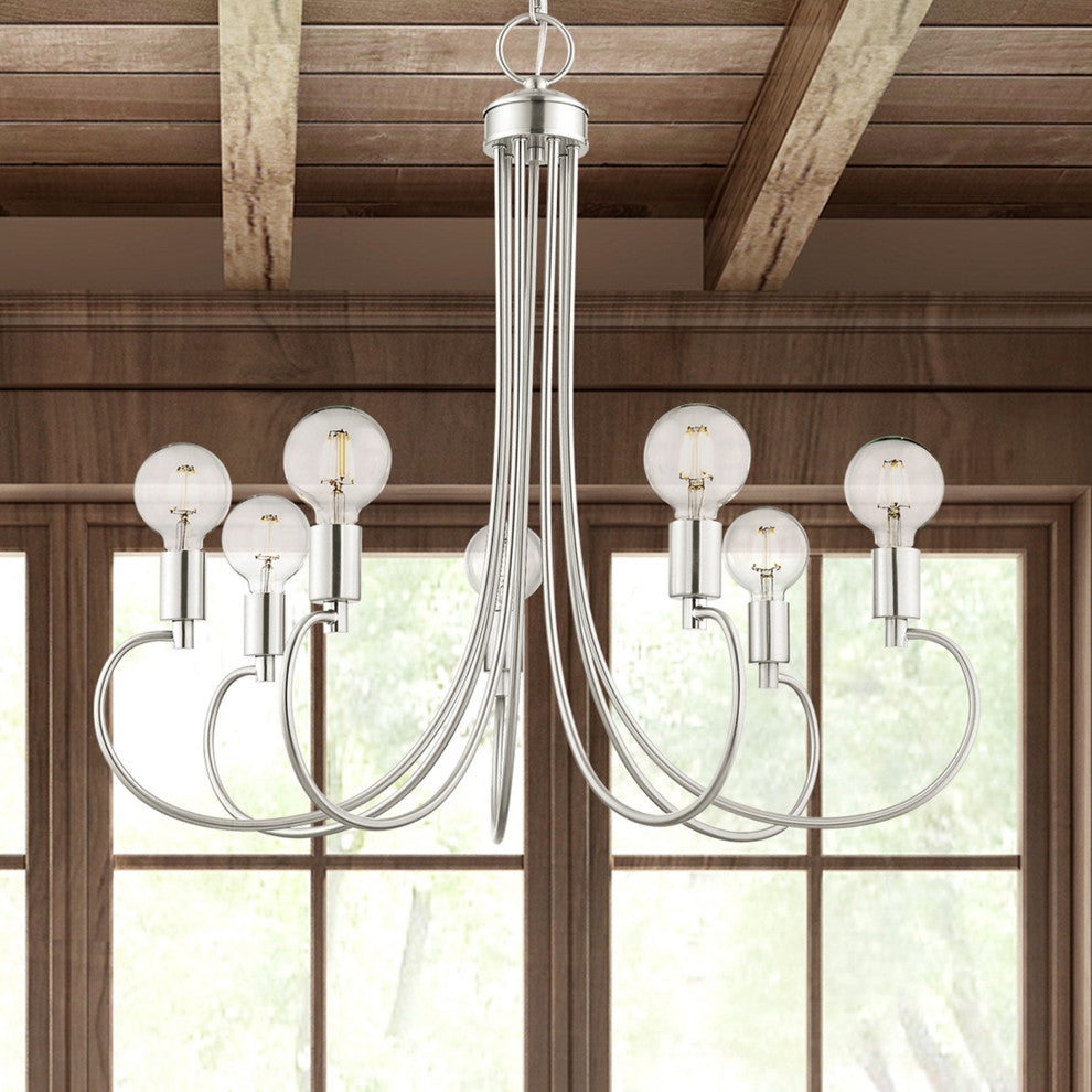 Livex Lighting Bari 7 Light Brushed Nickel Chandelier