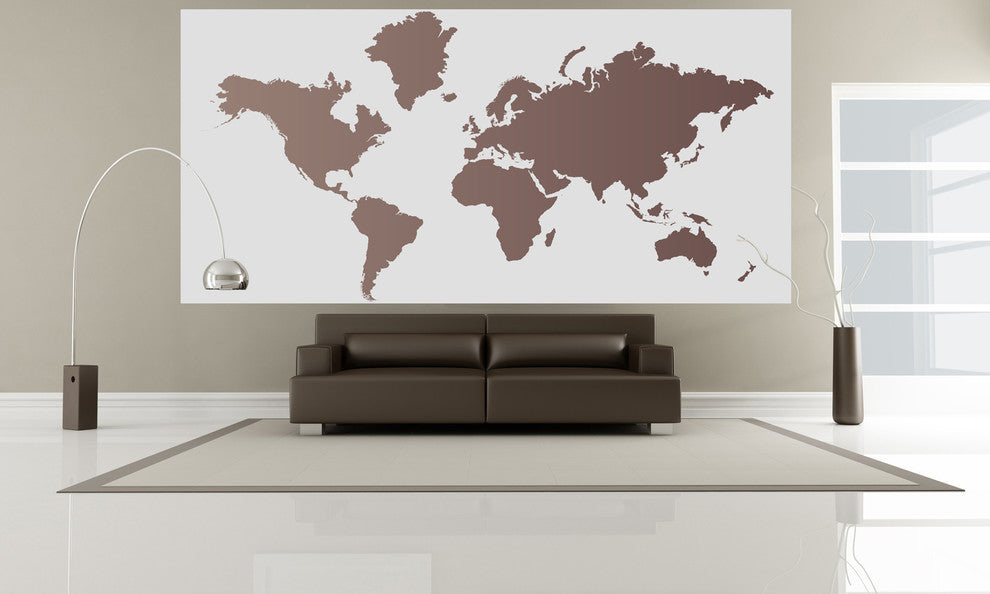Studio Map Mural, Chocolate Gradient, Peel and Stick, 3 Panels, 124"x60"